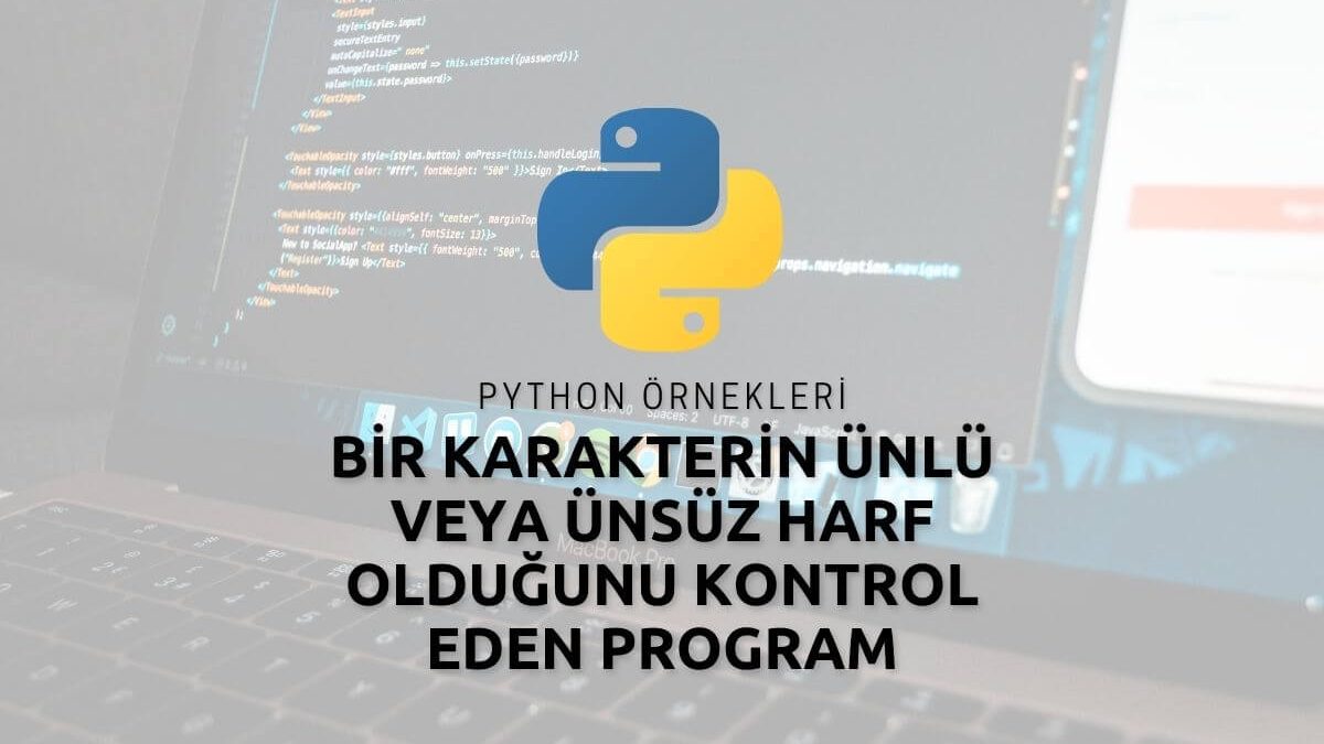 Python Bir Karakterin Ünlü Veya Ünsüz Harf Olduğunu Kontrol Eden Program