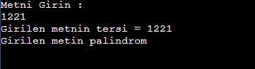 Python Palindrom Olma Örneği
