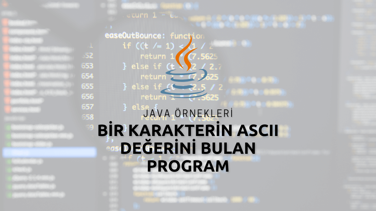 Java Bir Karakterin ASCII Değerini Bulan Program
